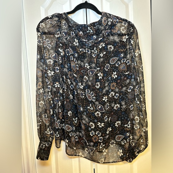See by Chloé - Luxurious Tropical Floral Paisley Sheer Women's Longue SleeveTop - Picture 3 of 12